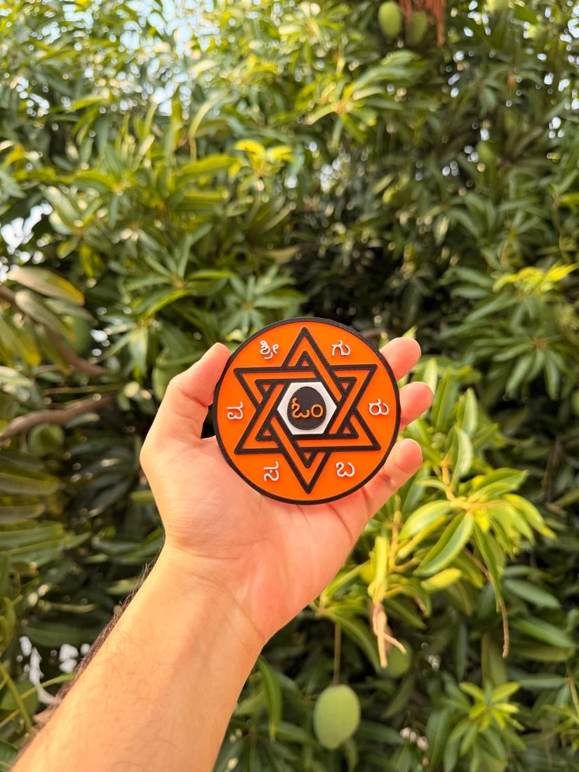 Our printed Om Mandala fridge magnet